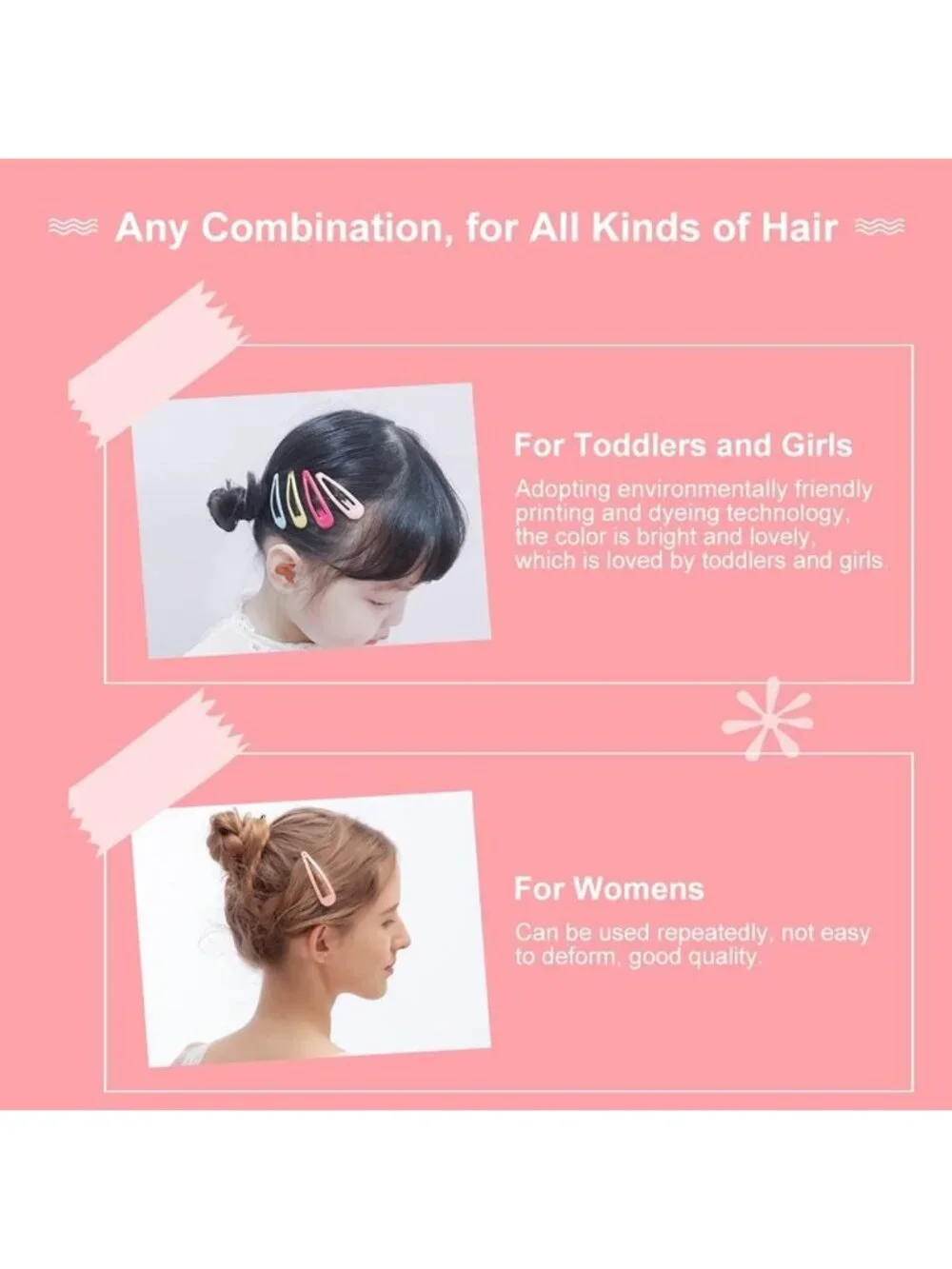 120-Pack Metal Snap Hair Clips & Barrettes for Girls, Kids & Women - Colorful